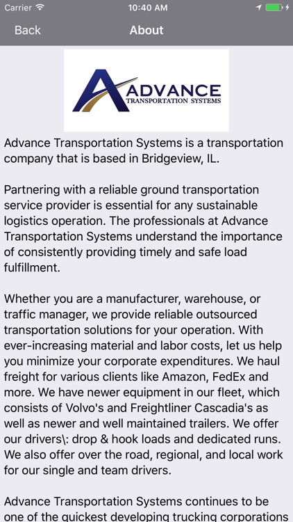 Advance Transportation Systems