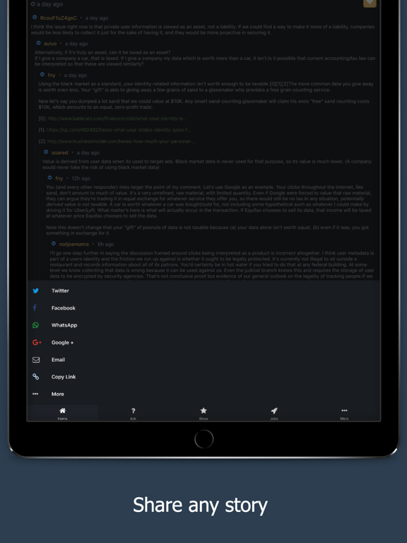 Hacker Buzz iPad screenshot 4 - News app