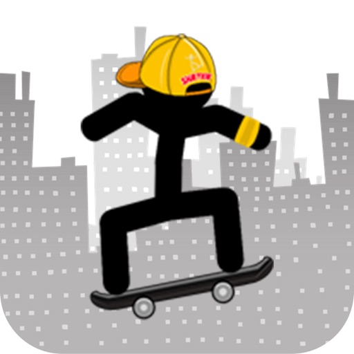 Skateboard Stickman-cool jump icon