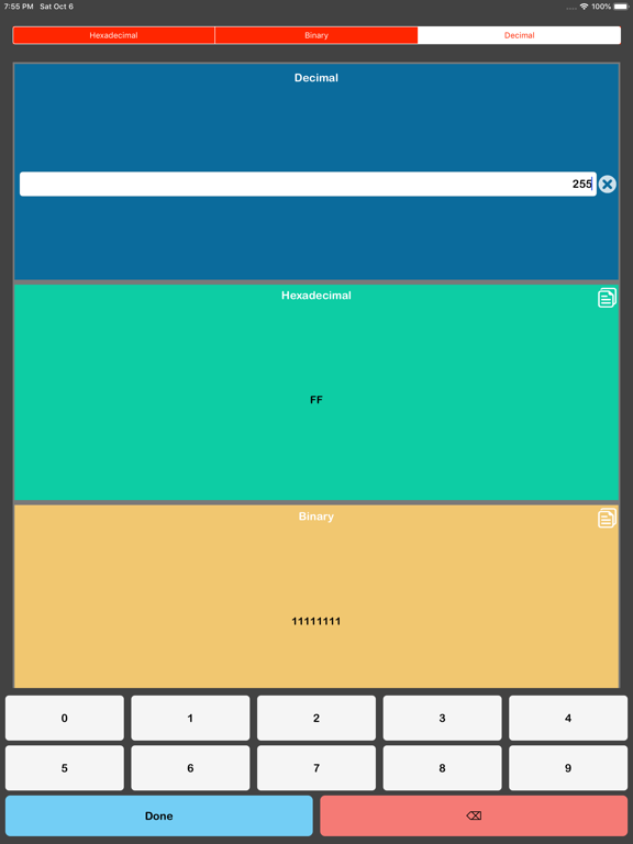 Hex to Decimal Converter iPad screenshot 4 - Utilities app