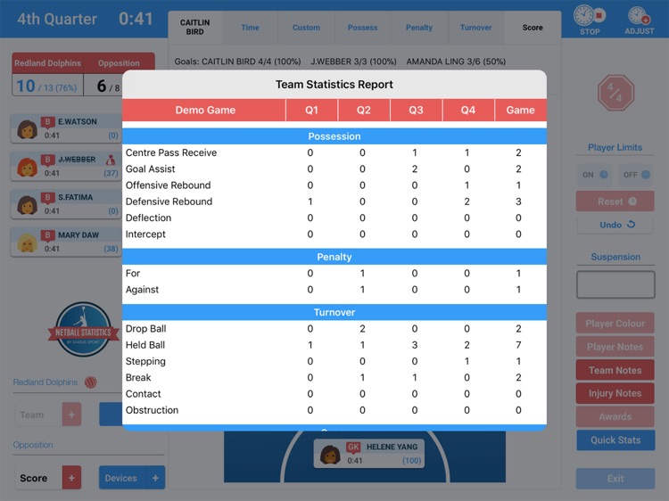 Netball Statistics screenshot-4