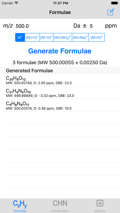 Screenshot #1 pour Molecular Formula Generator