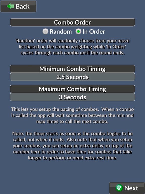 Combo Trainer iPad screenshot 8 - Health & Fitness app