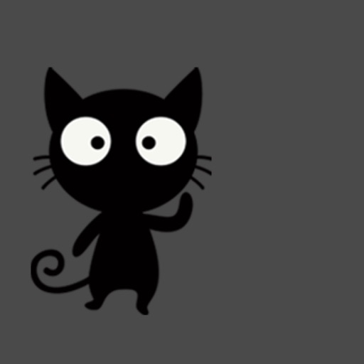 Black cat sticker pack icon