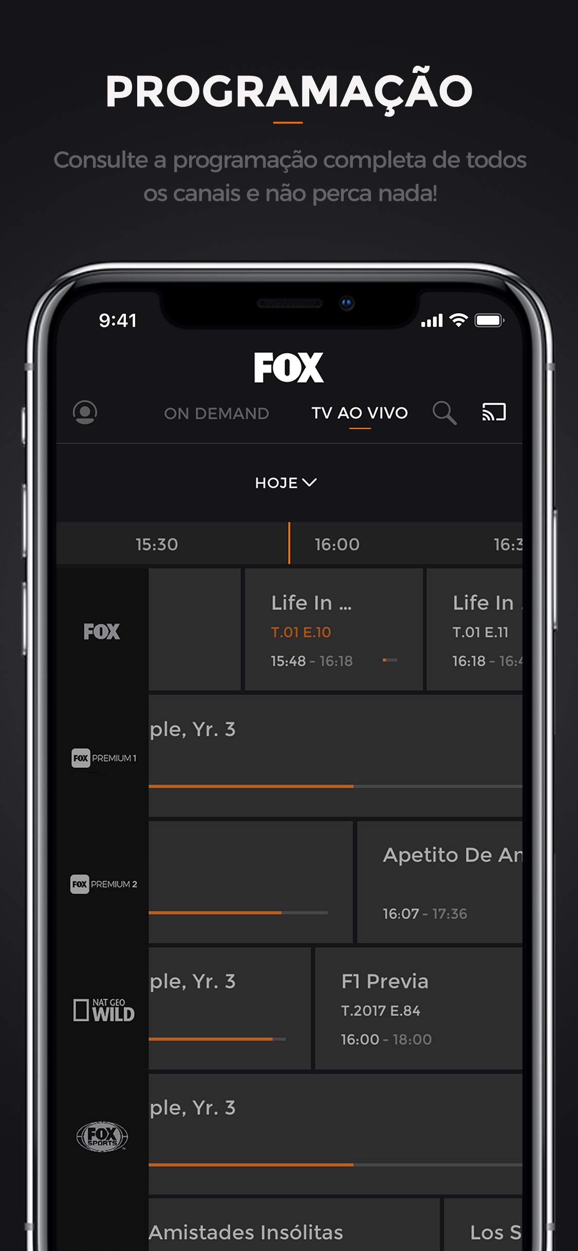 Screenshot do app FOX Brasil