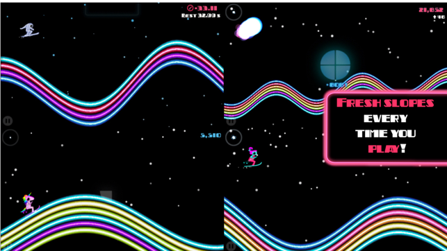 ‎Ski On Neon - Top Flying Game! Screenshot