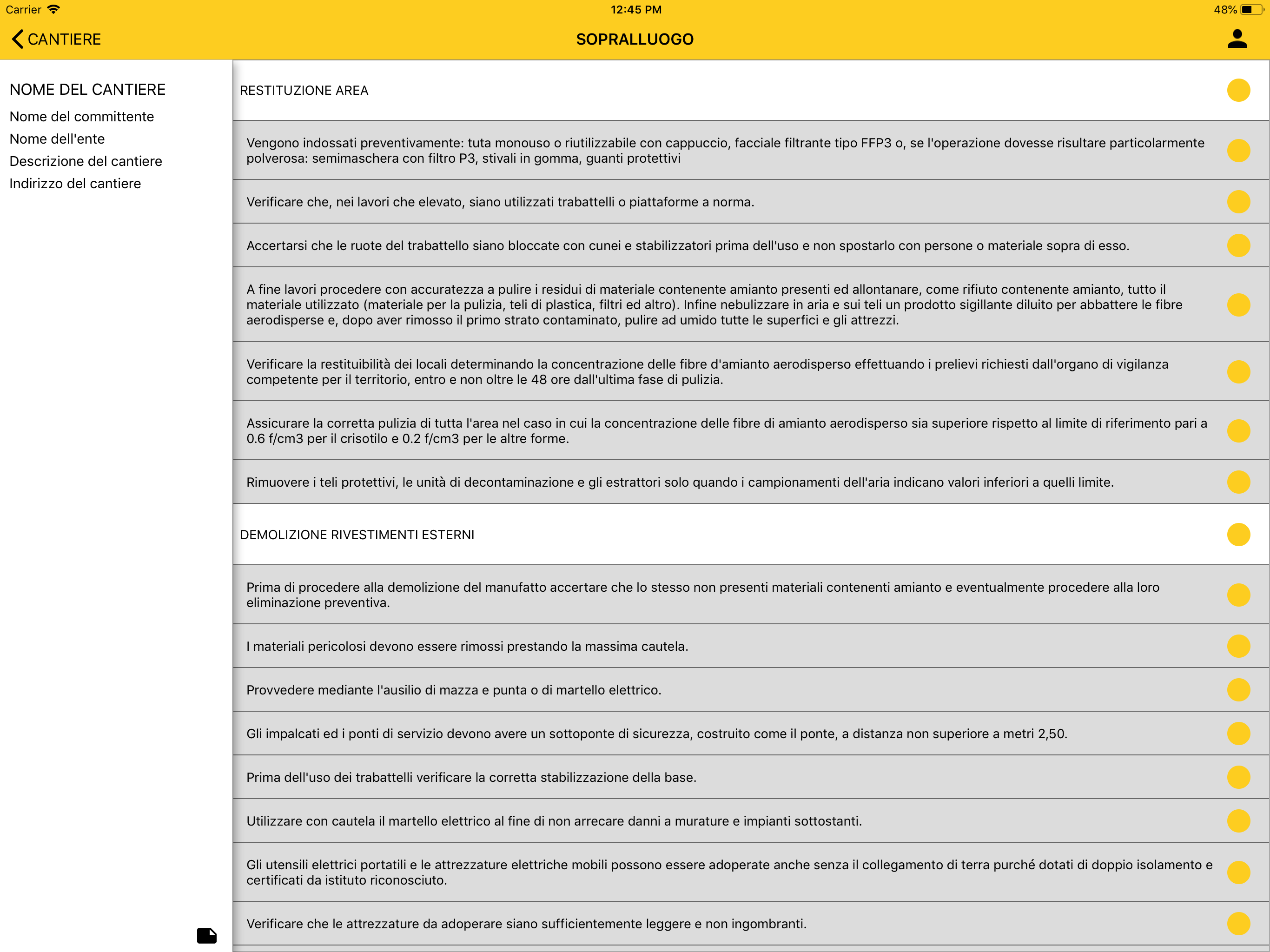 App Sicurezza Cantieri