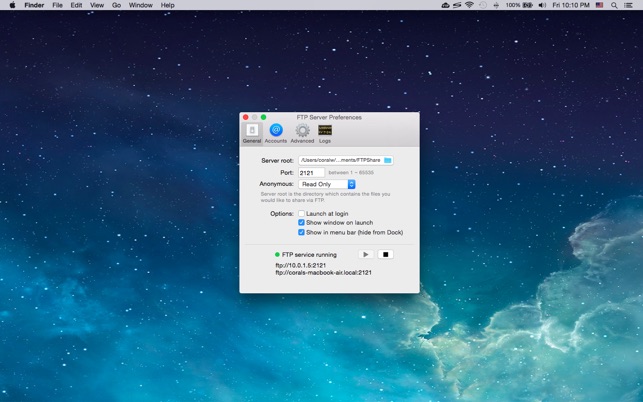 FTP Server dans le Mac App Store