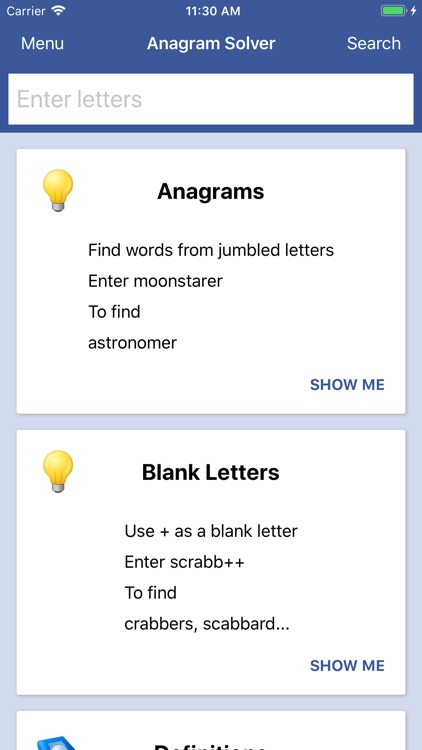 Anagram Solver - Crosswords