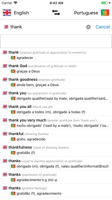 Portuguese/English Dictionary screenshot 3