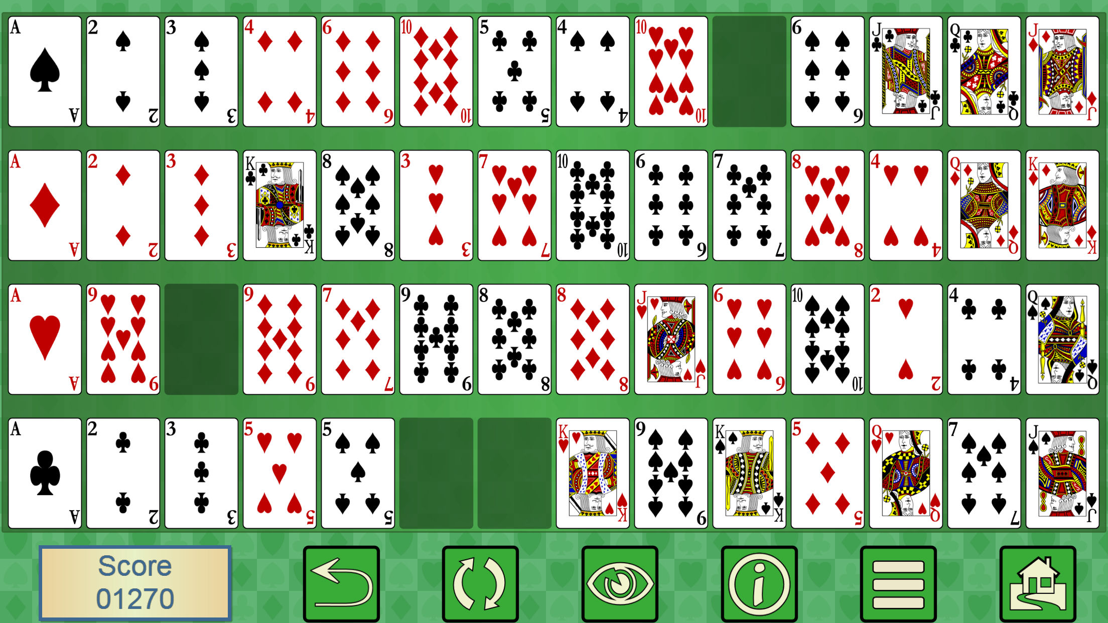 Aces + Spaces card solitaire