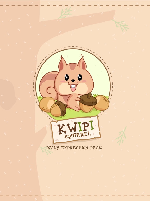 Kwipi Squirrel Love Acorn iPad screenshot 1 - Stickers app
