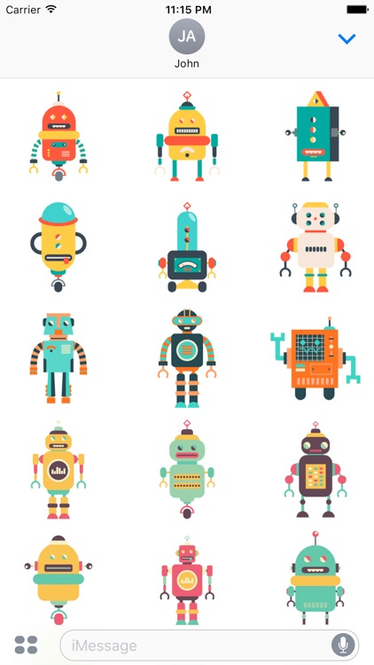 Robot Cute Stickers by thien tran