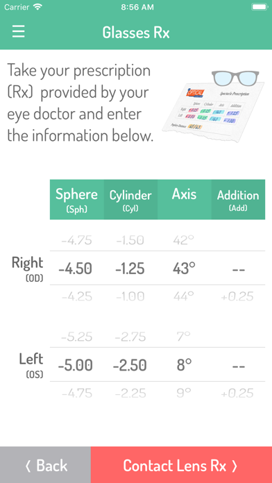 Screenshot #2 pour Contact Lens Rx by GlassifyMe