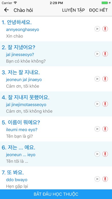 Screenshot #2 pour Tiếng Hàn Giao Tiếp
