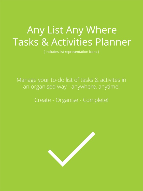 Any List Any Where Tasks/Activities Planner DELUXE