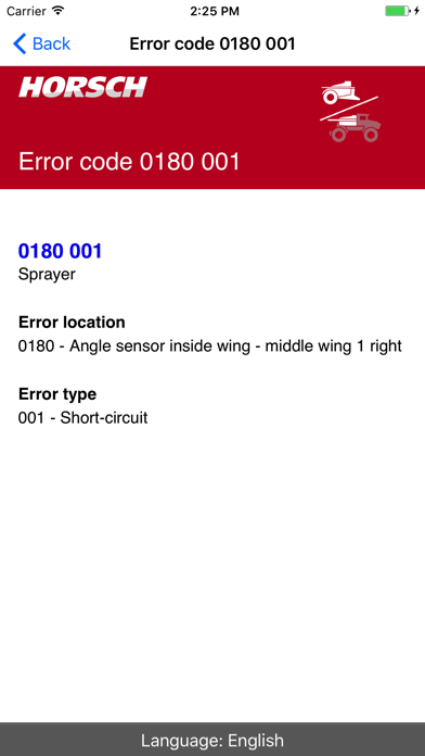 HORSCH Error Codes Screenshot