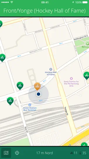 Capture d'écran de Toronto Bikes — Une App Toronto Bike Share One-Tap sur iPhone 4