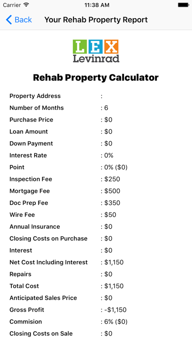 Screenshot #3 pour Rehab Property Calculator