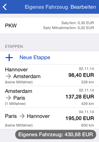 Reisekosten Lite screenshot 4