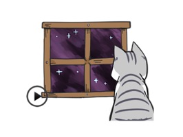 Animated Lonely Cat Stickers