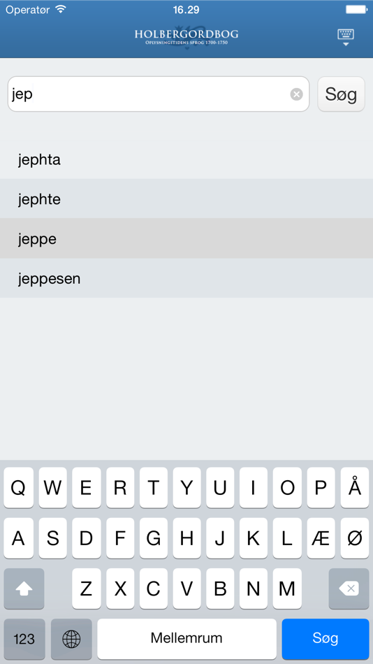 #2. Holbergordbog (iOS) 由: Det Danske Sprog- og Litteraturselskab