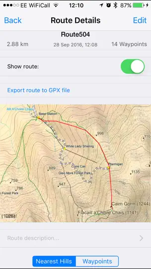 Screenshot von Cairngorms Maps Offline auf dem iPhone 3