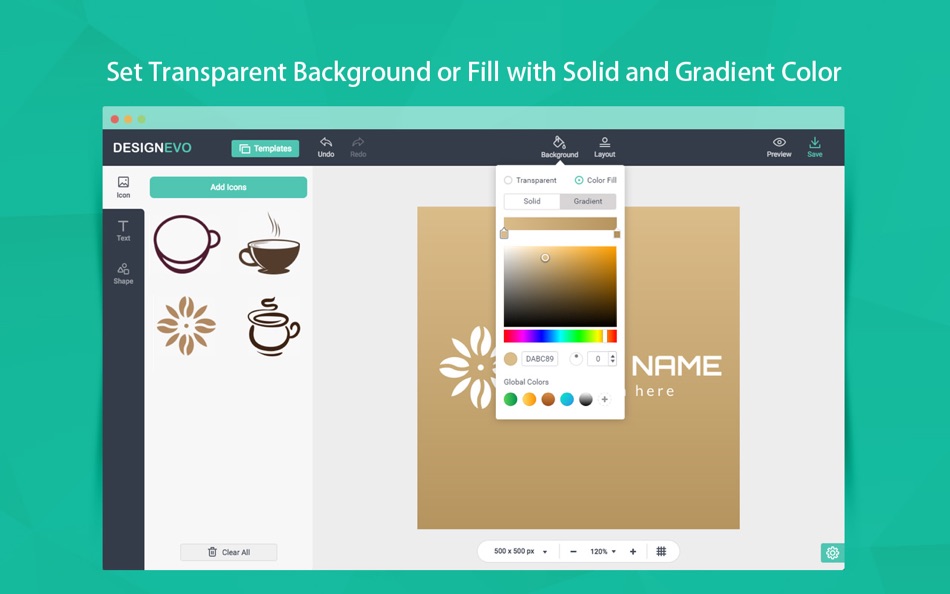 #5. DesignEvo Logo Maker (macOS) 由: PearlMountain Technology