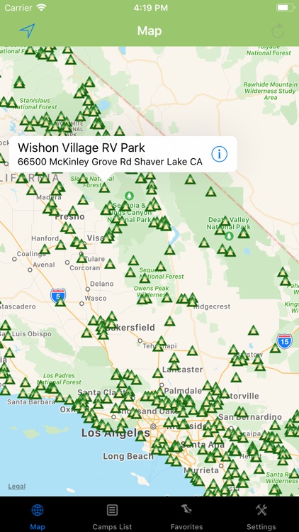 California – Camps & RV spots