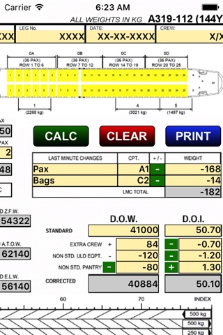 A319 LOADSHEET T&B 144 4z PAX screenshot 3