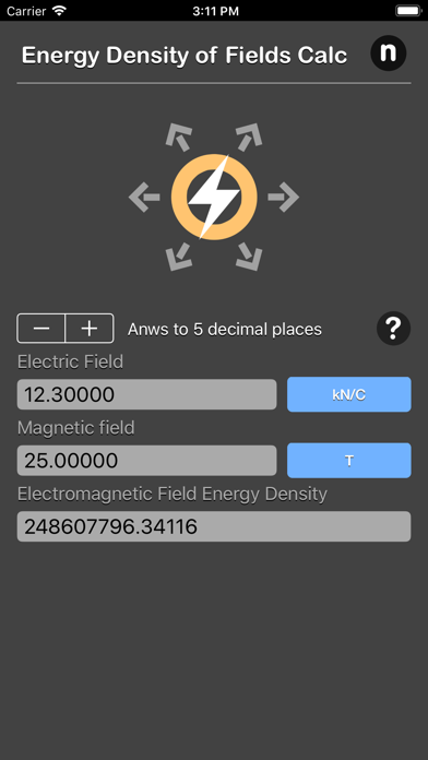 Energy Density of Fields Calc screenshot 4