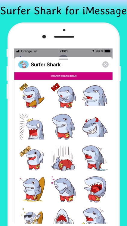 Surfer Shark for iMessage screenshot-3