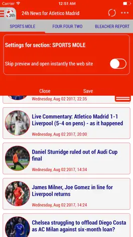 Game screenshot 24h News for Atlético Madrid apk