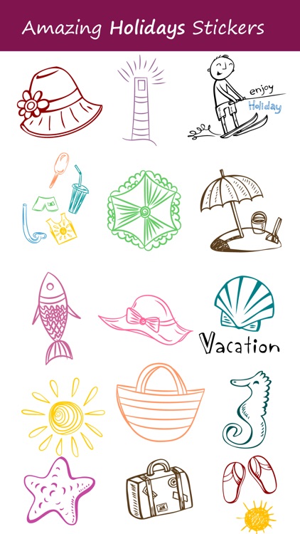 Beach Holiday Stickers Pack
