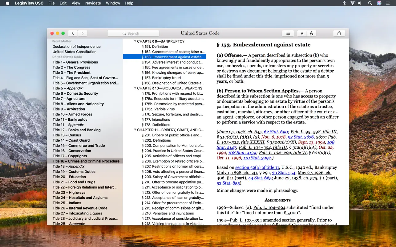 #1. LegisView: United States Code (macOS) De: Santiago Gonzalez