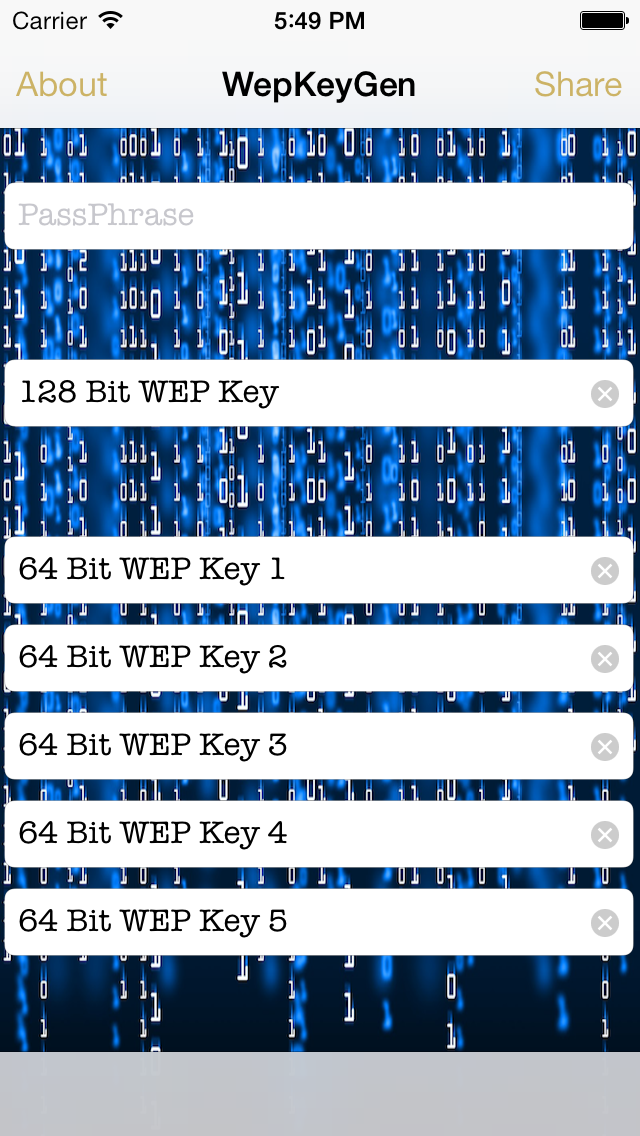 WEP keys for WiFi Passwordsのおすすめ画像1