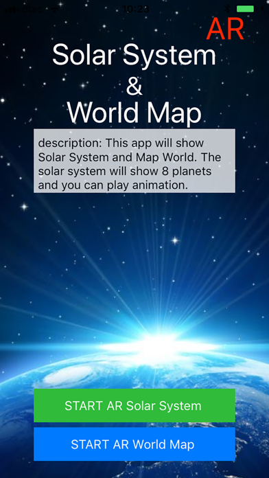 Screenshot #1 pour AR Solar System & World Map