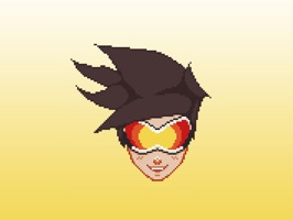The famous pixel-art sprays of the "Overwatch" heroes