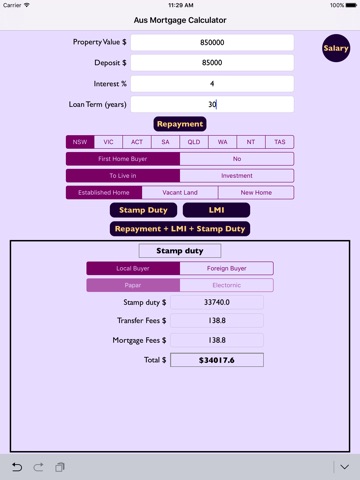 MortgageCalc+LMI&StampDuty screenshot 2