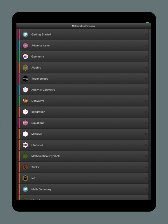 ALL Maths Formulas Guide iPad screenshot 1 - Productivity app