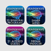 究極の脳波エントレインメントパック：86個のバイノーラルプログラムに、iTunes Musicとアンビエント音楽が付いたパッケージ