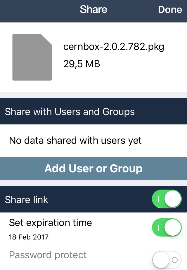 CERNBox screenshot 2