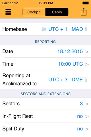 EASA FTL Calc screenshot 2