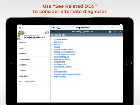 Diagnosaurus® DDx iPad app afbeelding 4