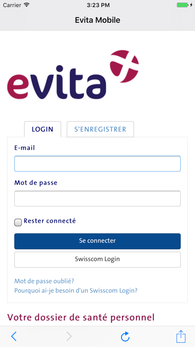 Screenshot #1 pour Dossier de santé Evita