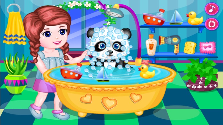 熊猫汤姆爱洗澡 - 照顾小熊猫