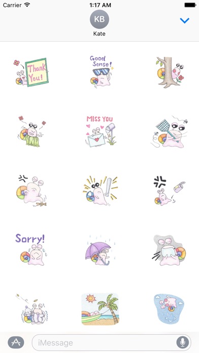 Cute Rainbow Snail Sticker screenshot 2