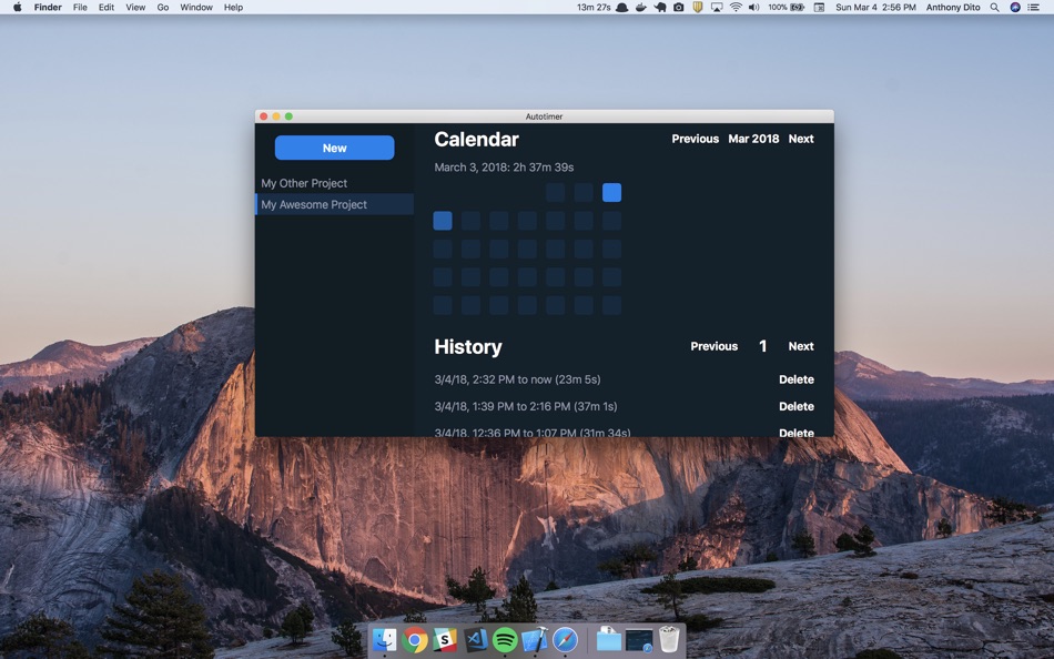 #2. AutoTimer: Hours Counter (macOS) Podle: Dito Technologies LLC