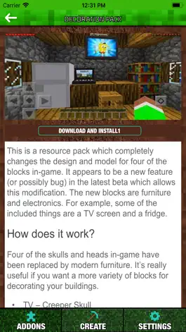 Game screenshot Furniture Addons for Minecraft apk