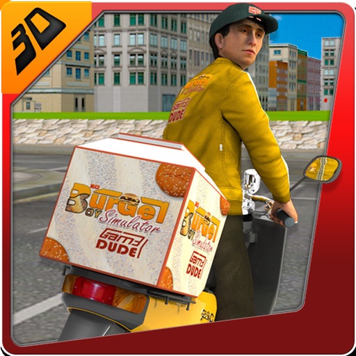 3D Burger Boy Simulator - Crazy motor bike rider and delivery bikers riding simulation adventure game icon